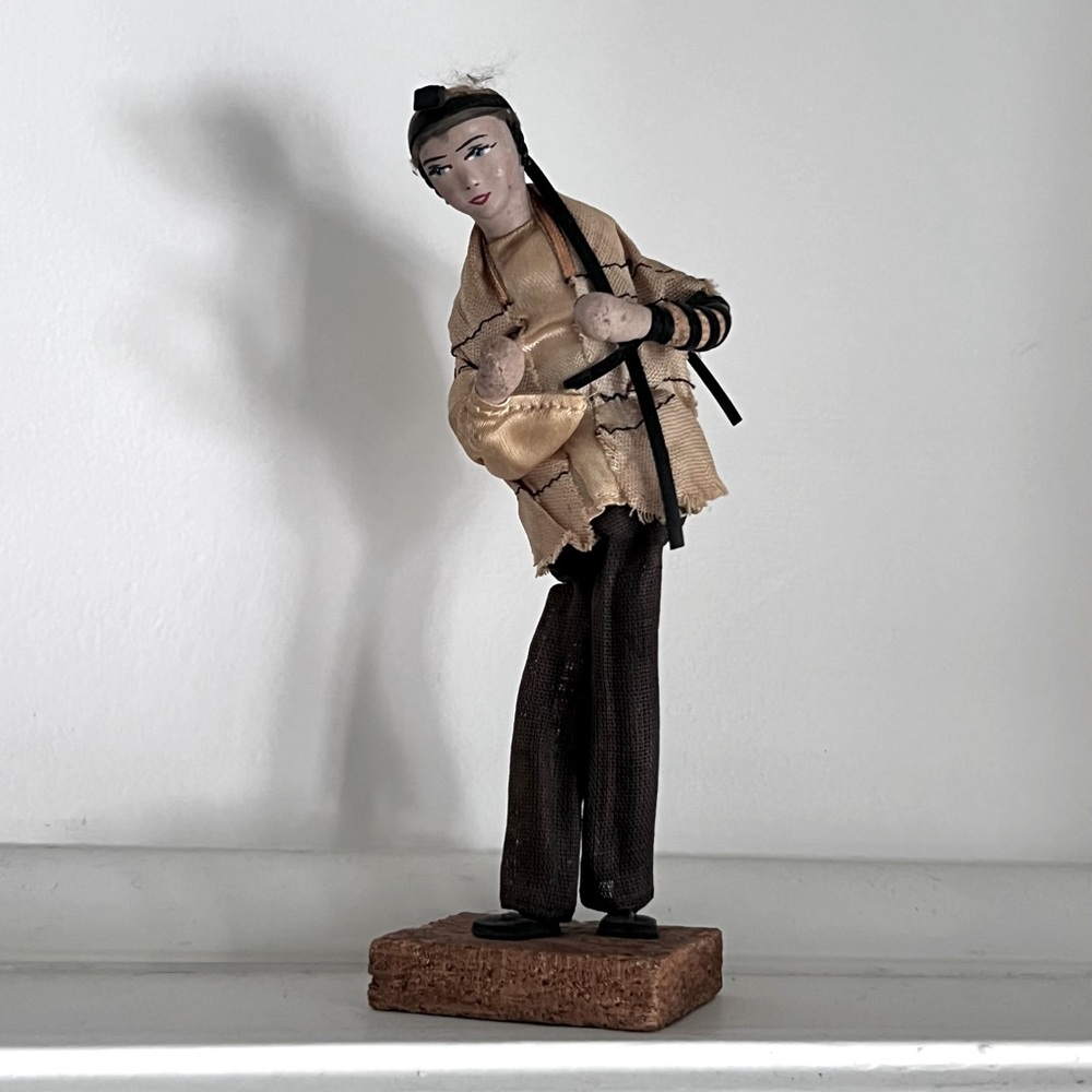 Vintage 1950/70s Handmade Sabra Figurine from Israel Middle Eastern Folk Art